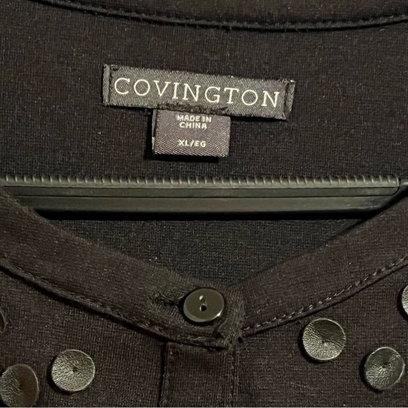 #107 COVINGTON FAUX LEATHER EMBELLISHED CARDIGAN XL - Picture 5 of 6